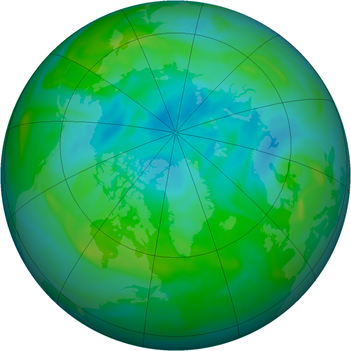 Arctic ozone map for 10 August 2005